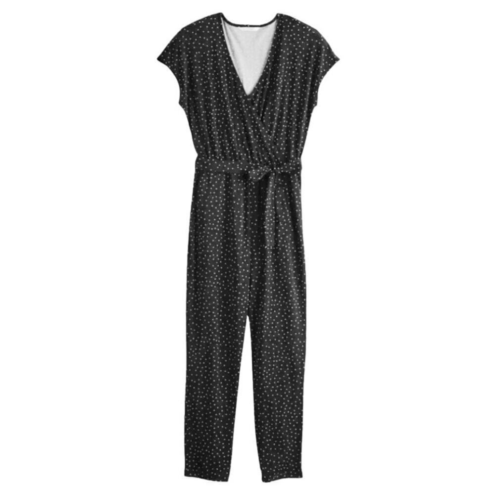 POPSUGAR Black Polka Dot Jumpsuit